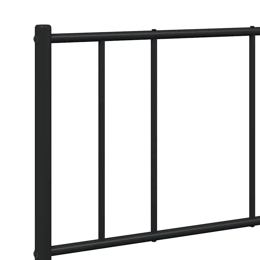 Giroletto con Testiera e Pediera Metallo Nero 135x190 cm 352497