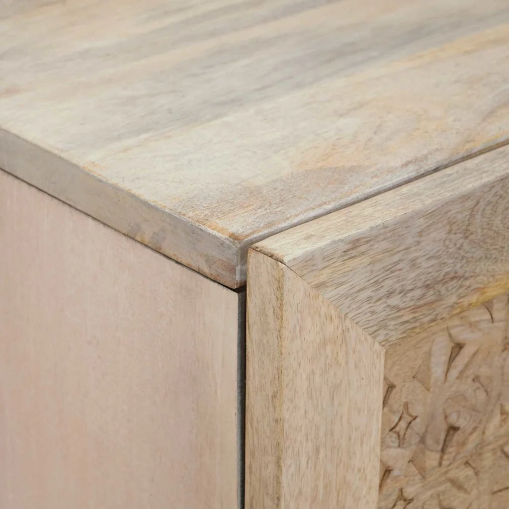 vidaXL Credenza Bianco 40 x 33 x 110 cm legno massello di mango