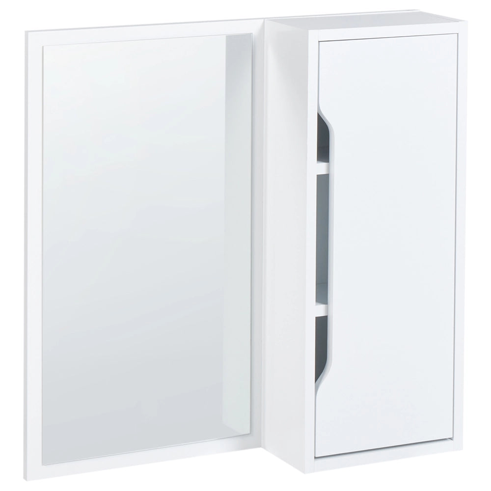 Armadietto da bagno a parete con specchio bianco MDP 60 x 60 cm Storage in stile scandinavo