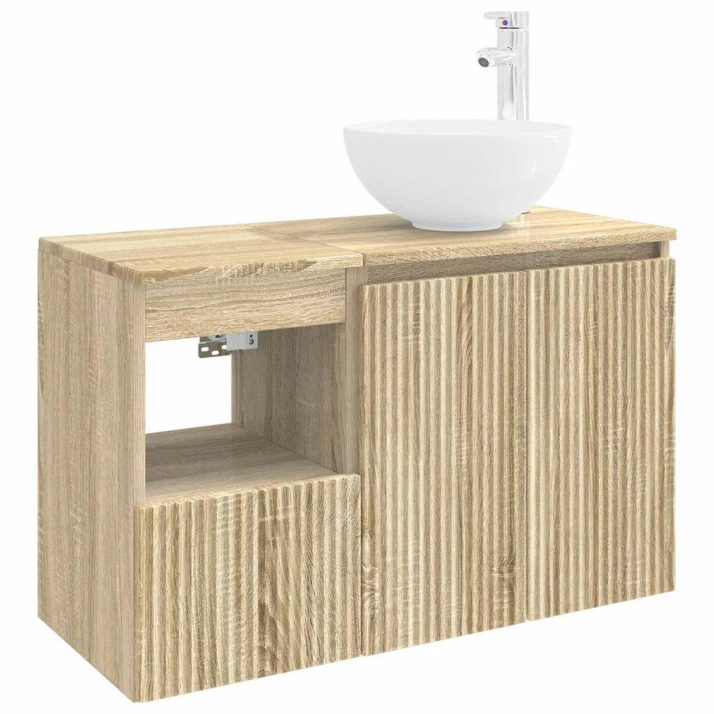 Set di mobili per il bagno 2 pz Rovere Sonoma 3404036