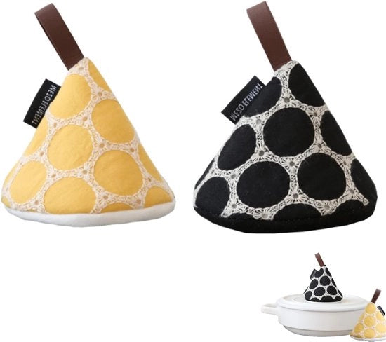 Ovenhandschoenen Stile e Sicure con Funzione Antiscivolo in Giallo e Nero