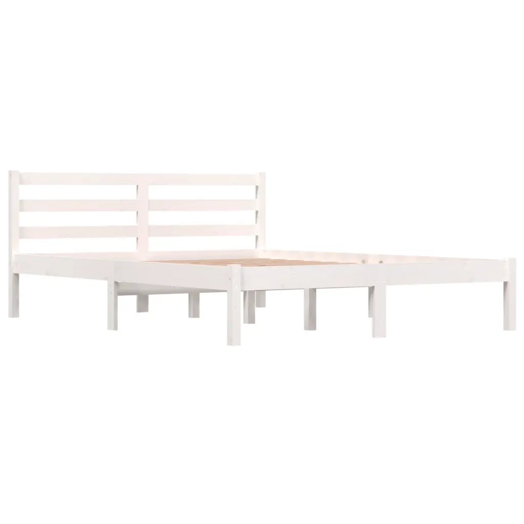 Giroletto-Struttura Letto Bianco Legno Massello di Pino 120x190cm Small Double 243947