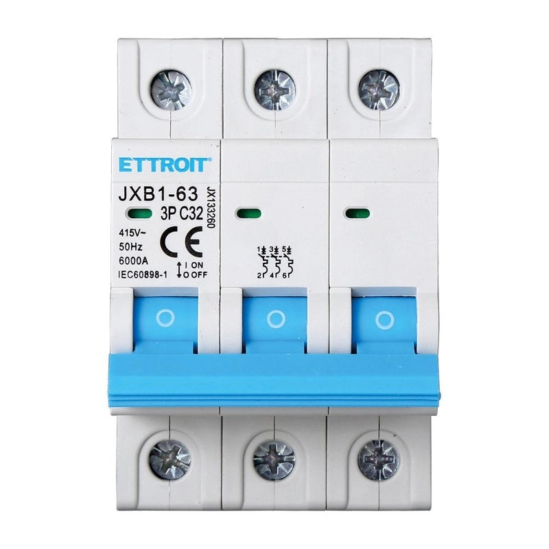 Interruttore Magnetotermico Automatico 3P 32A 6000A 220V 380V Salvavita Stotz Occupa 3 Moduli DIN