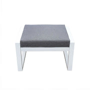 Pouf da Giardino Mikonos 67,5x53x45 cm in Alluminio e Tessuto Tecnico Grigio e Bianco