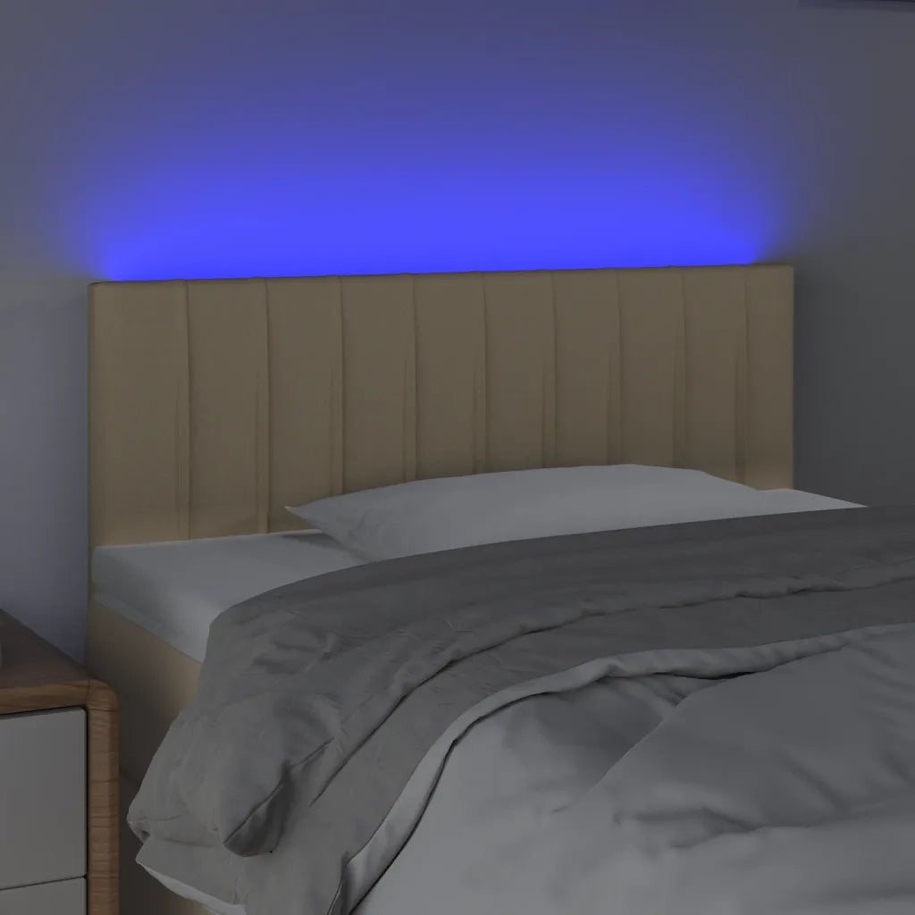 Testiera | Testata a LED Crema 80x5x78/88 cm in Tessuto
