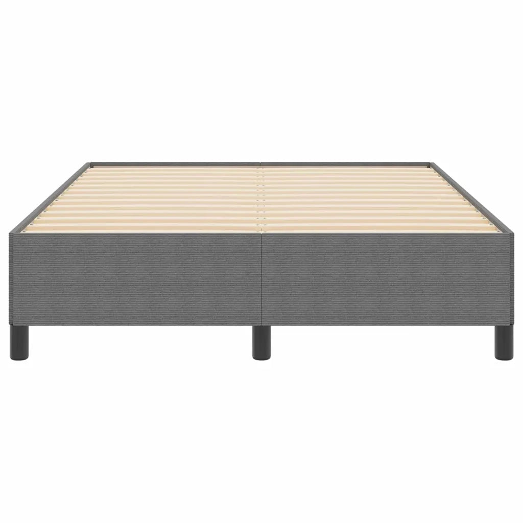 Letto a molle Grigio Chiaro 140 x 190 cm Tessuto in Cords 42006967