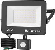 Faro esterno LED da 50W con sensore di movimento - 5000LM 5000K Bianco freddo - Alta luminosità Lampada da giardino IP65 impermeabile - Dimensionabile illuminazione da giardino