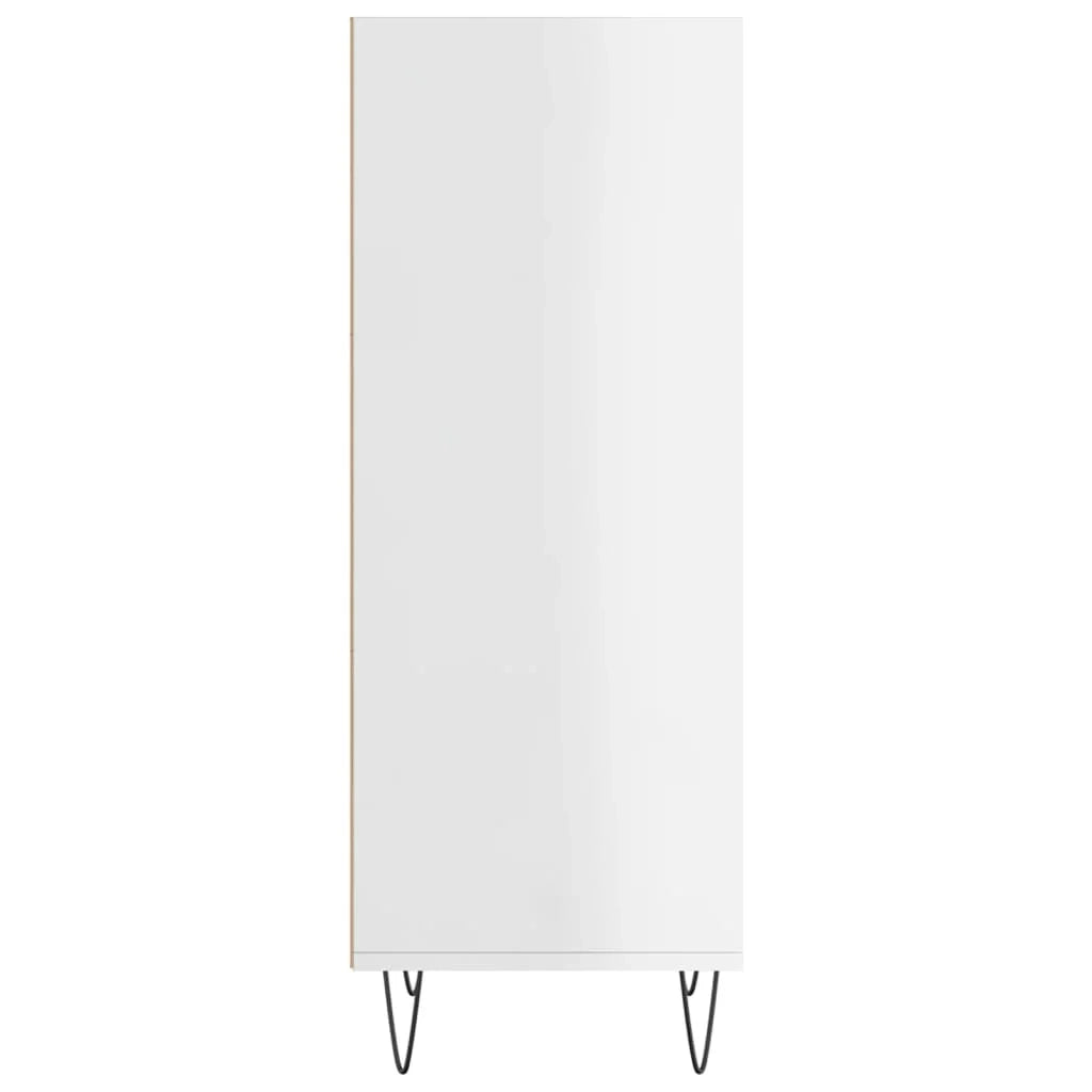 Buffet credenza cassettiera mobiletto mobile contenitore organizer per cucina soggiorno finitura lucida 34,5 x 32,5 x 90 cm legno ingegnerizzato bianco 02_0030587
