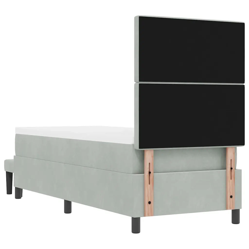 Letto a molle con cuscino Grigio chiaro 200 x 80 cm Velluto 3344408