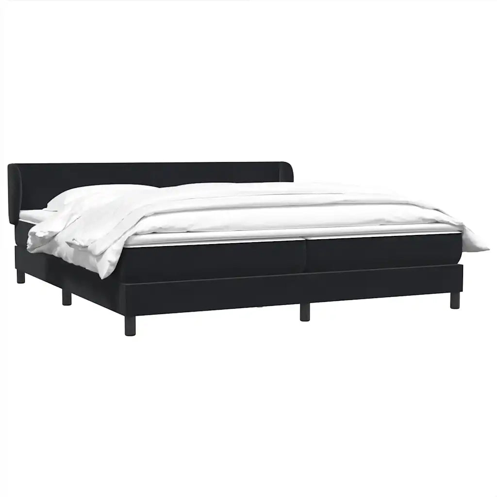 Giroletto a Molle con Materassi Nero 200x220 cm in Velluto 3317417