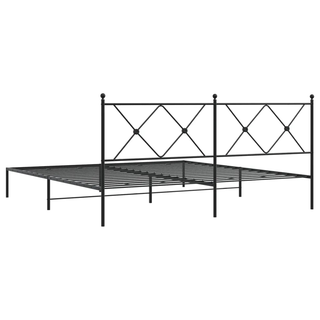 Giroletto con Testiera in Metallo Nero 183x213 cm 376507