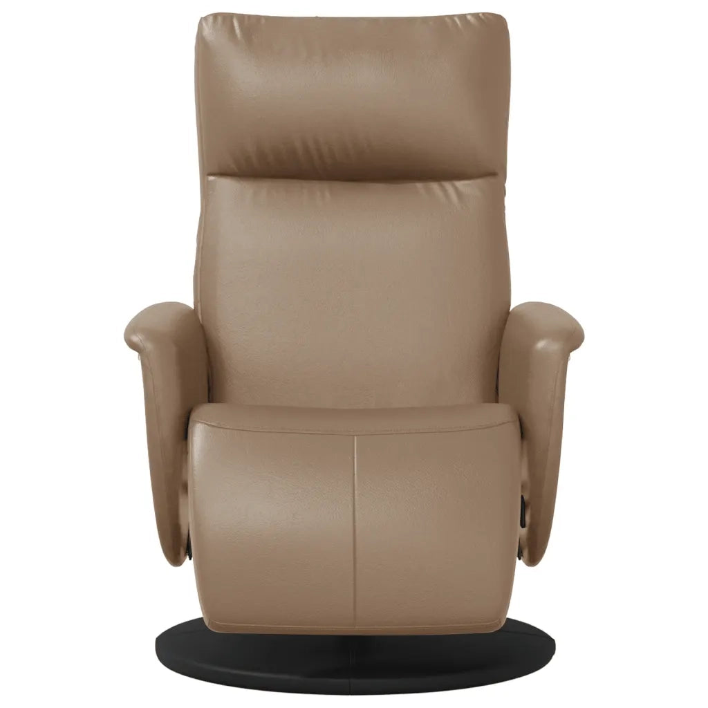 Poltrona Reclinabile con Poggiapiedi Cappuccino in Similpelle 356548