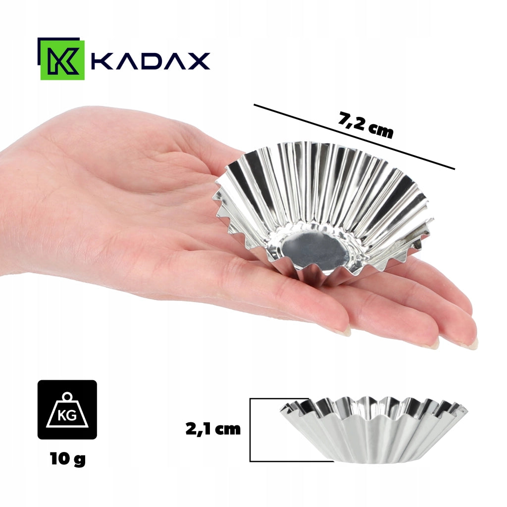 Set di 10 stampi in metallo KADAX per muffin, cupcake e crostatine, 7 cm