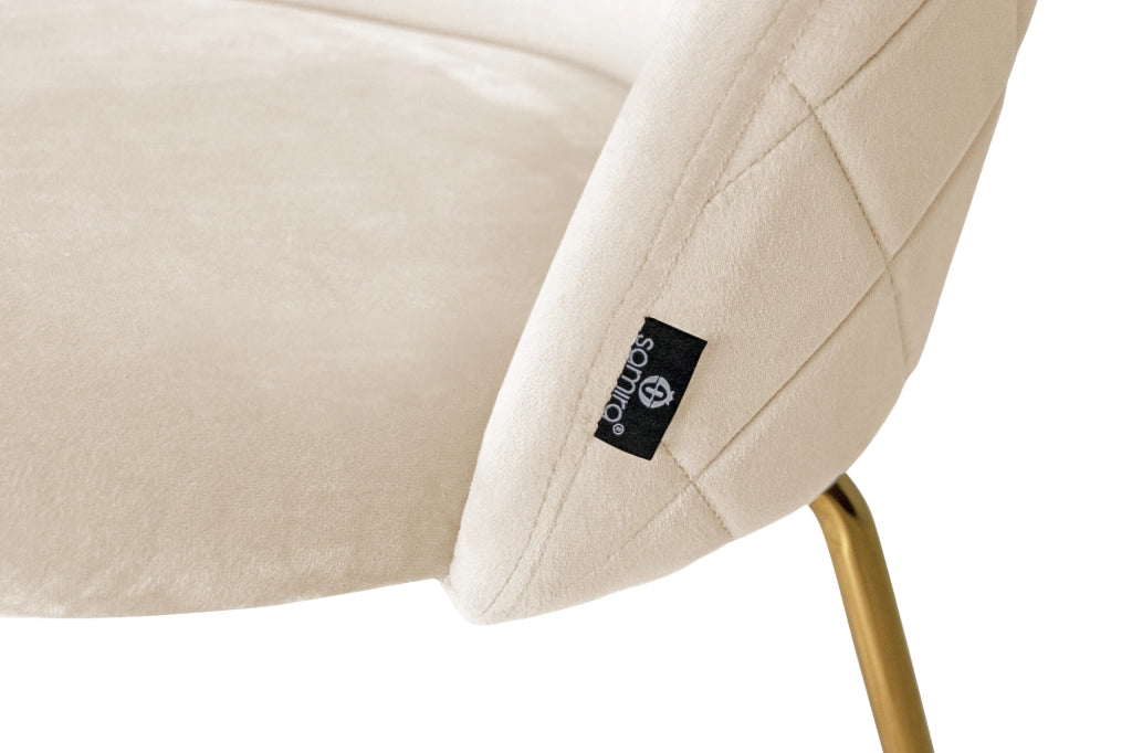 Sgabello cucina imbottito, sgabello alto in velluto beige piede dorato – Nicole - SG11NIG