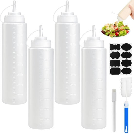Condimento a Knobblatura 800ml - 4 Pezzi - Senza Perdite - Sausfles - Plastica - Condimento a Knobblatura