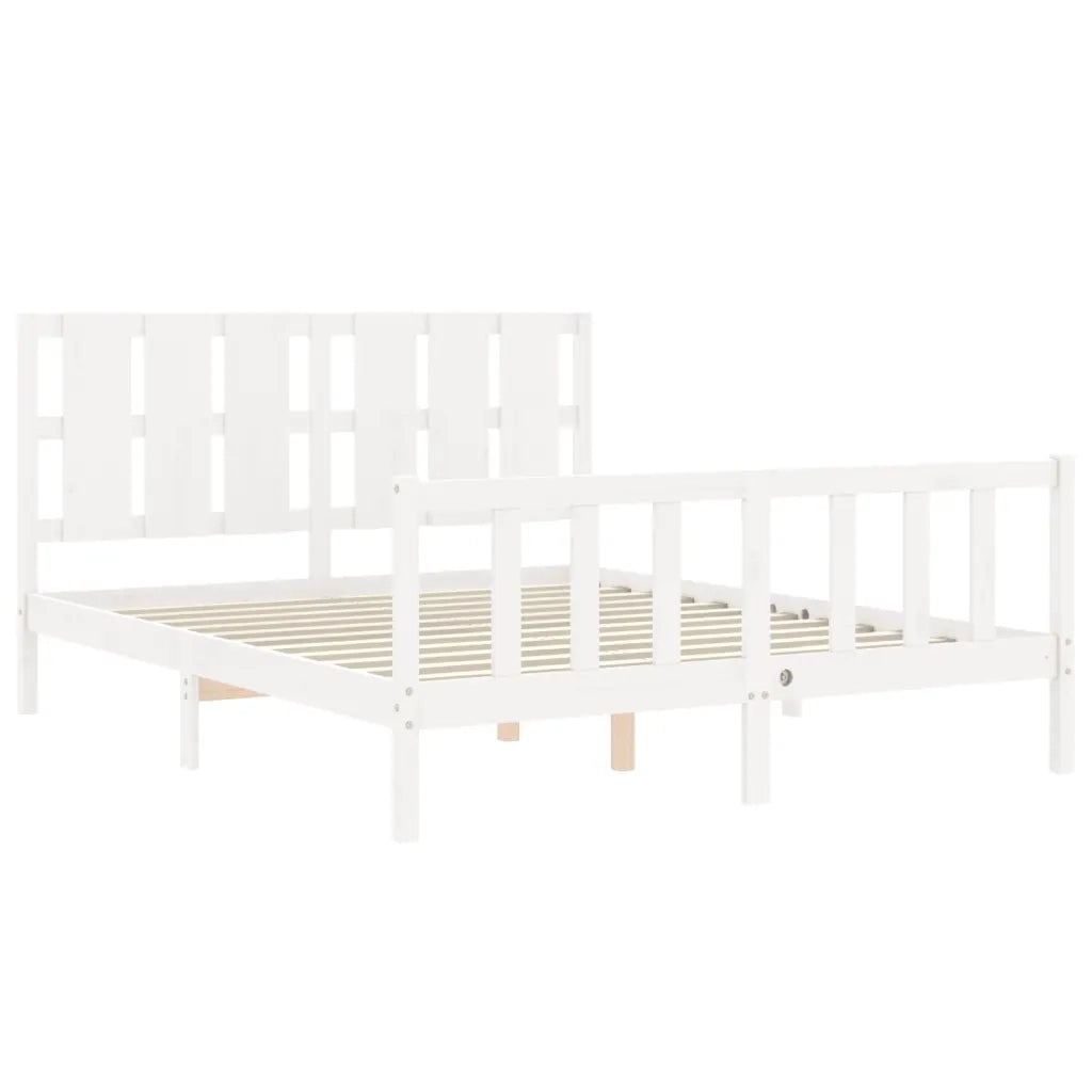 Giroletto senza Materasso Bianco 160x200 cm Legno Massello Pino 3192242
