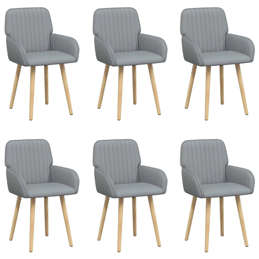 Sedie da pranzo 6 pz Tessuto Grigio Chiaro 56,5 x 50 x 87,5 cm 3428201