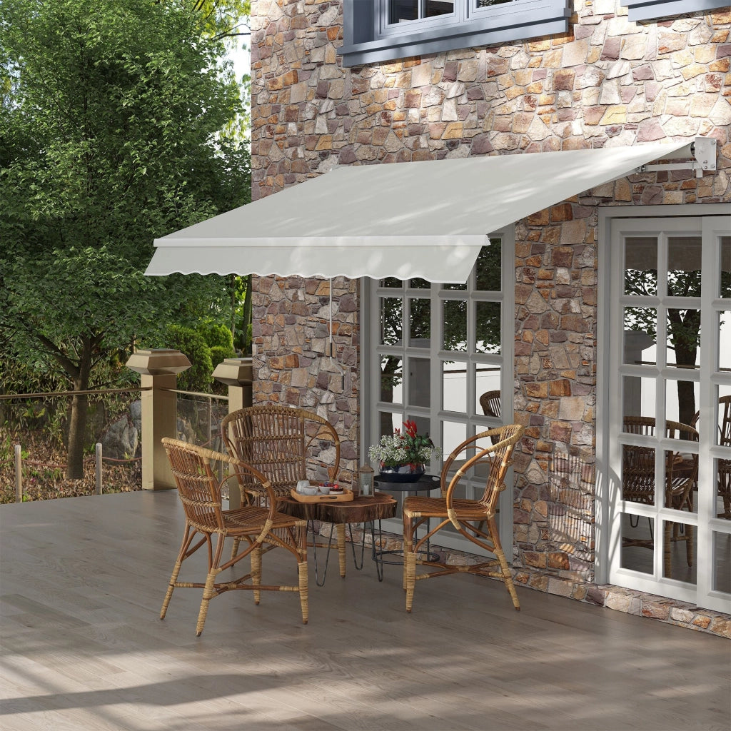 Tenda da Sole a Bracci Regolabile 200x295 cm in Alluminio e Poliestere Crema