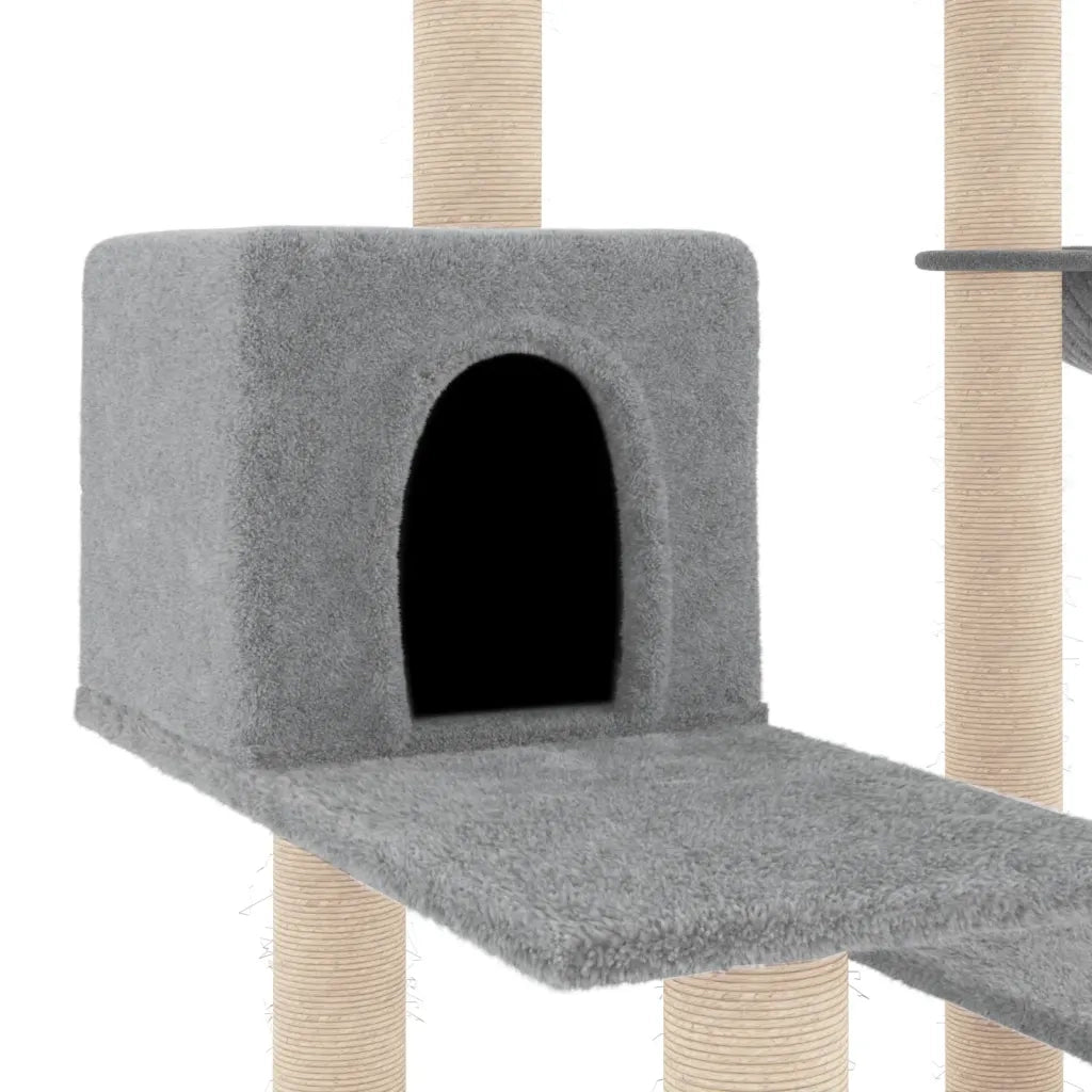 Albero per Gatti con Tiragraffi in Sisal Grigio Chiaro 82,5 cm CFW2363024