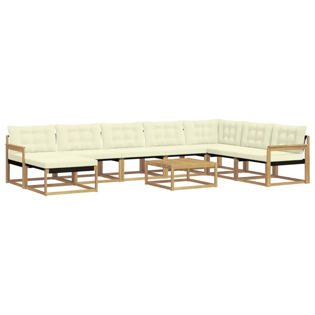 Set di divani da esterno 9 pcs Bianco e Crema 3388988