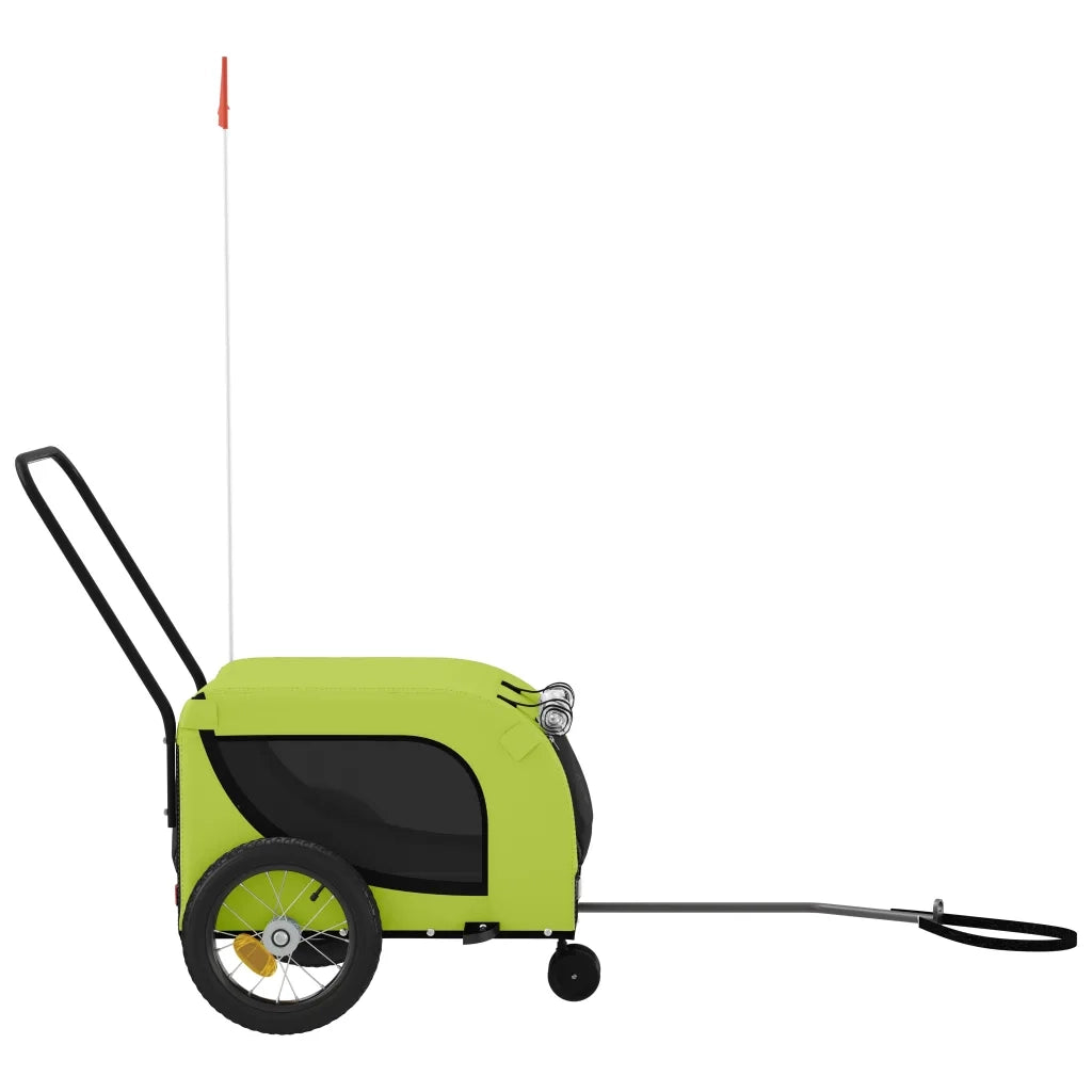 Rimorchio da Bici per Animali Verde e Nero Oxford e Ferro CFW8491529
