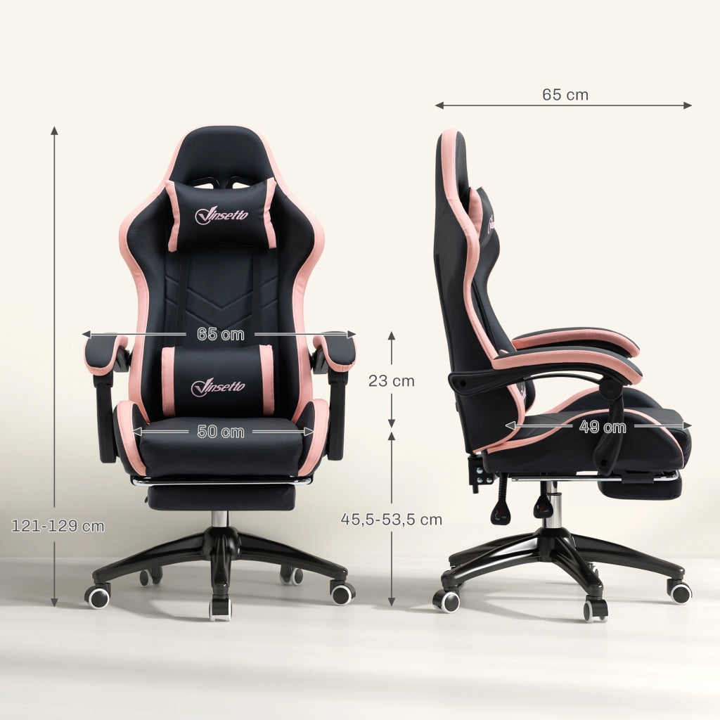 Sedia da ufficio con supporto lombare e testiera ¨C zephmum ¨C rosa e nero