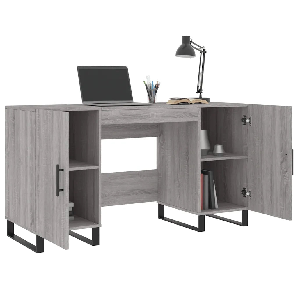 Scrivania Grigio Sonoma 140x50x75 cm in Legno Multistrato 829578