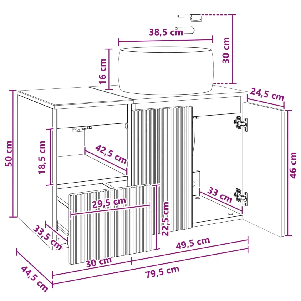 Set di mobili per il bagno 2 pz Rovere Sonoma 3404096