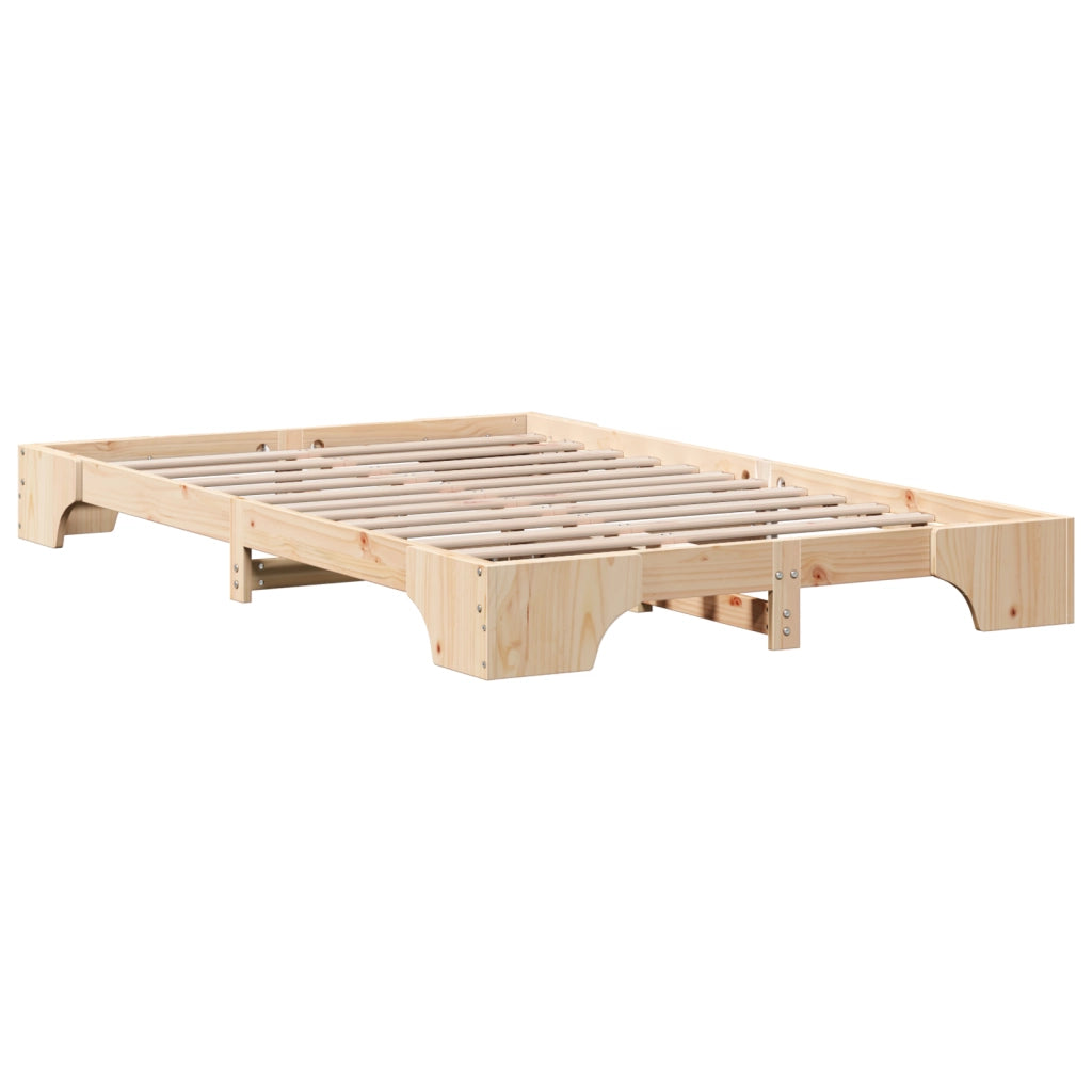 Struttura Letto Naturale Legno di Pino Massello 135 x 190 cm