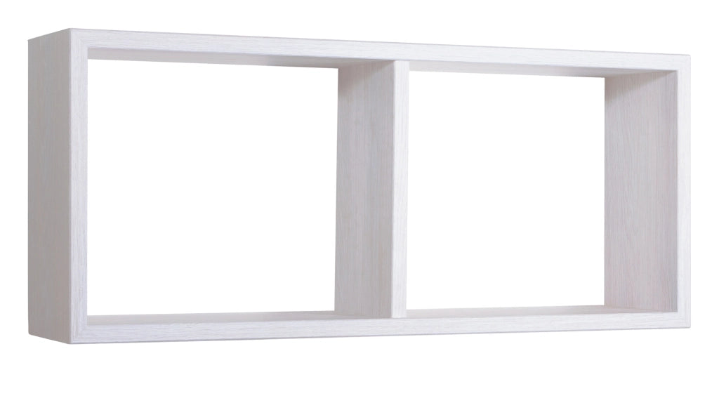 Mensola Rettangolare 2 Scomparti da Parete 70x30x23,7 cm in Fibra di Legno Morgana Maxi Rovere Sbiancato