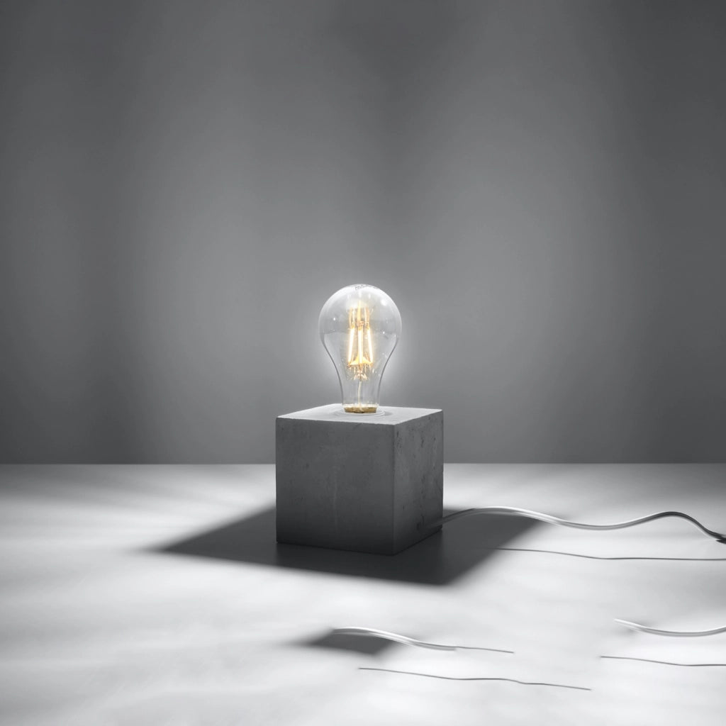 Lampada da tavolo loft cubo cemento DORMA PureLume E27