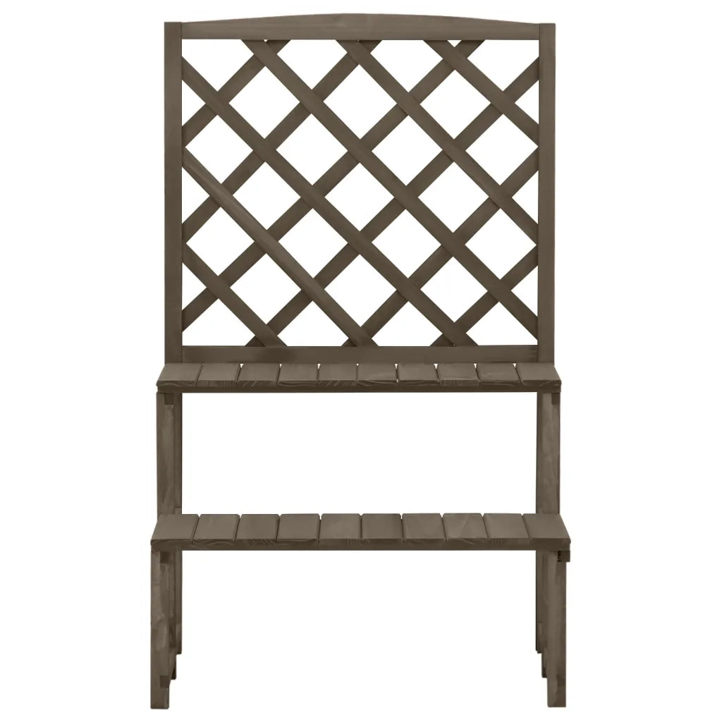 Fioriera con Traliccio Grigio 70x42x115 cm in Massello di Abete cod mxl 78450