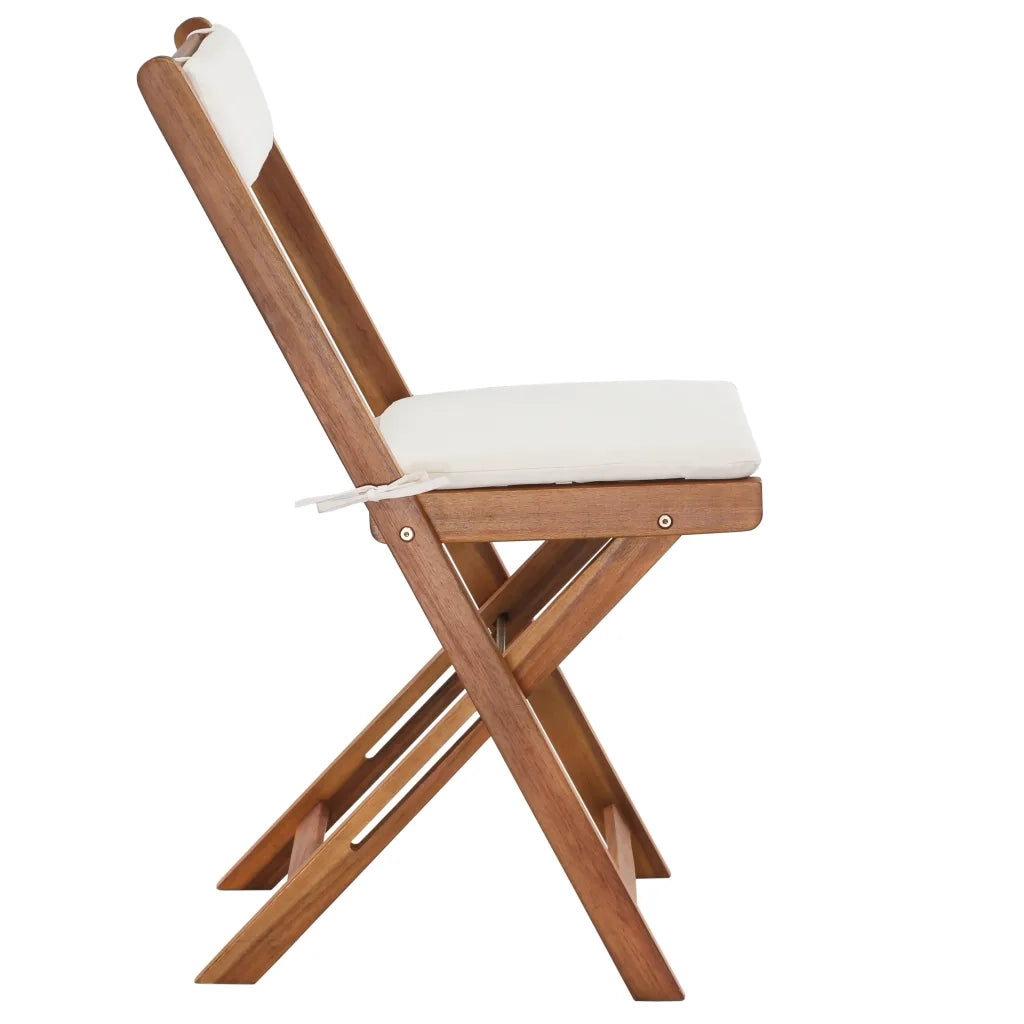 Set da Bistrot 3 pz | Set Salotto da Giardino Pieghevole con Cuscini Massello di Acacia