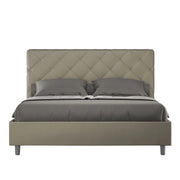 Letto imbottito Matrimoniale 160x200 cm Priya - Similpelle,Senza rete,Cappuccino