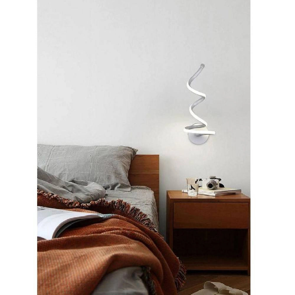 Trade Shop - Applique A Parete Spirale Per Interni A Led 12 W Luce Fredda Calda Naturale E24 - -bianco Naturale      -