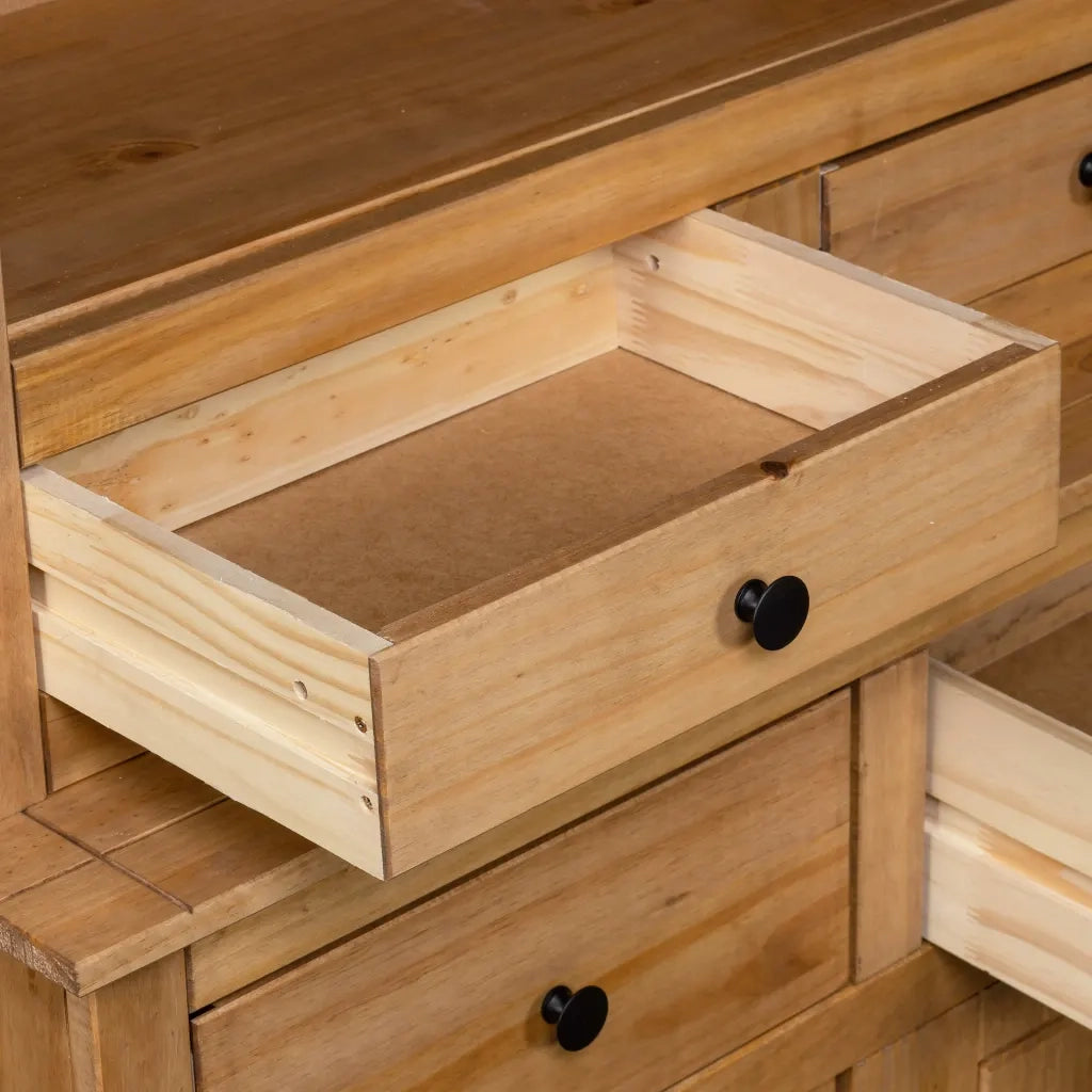 Credenza | Madia | Buffet da pranzo | Armadio da pranzo 93x40,5x180 cm in Legno Massello di Pino Panama Range