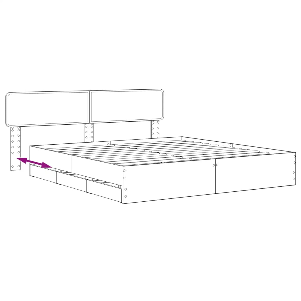 Bed Frame with Storage and Headboard Artisan Oak 180 x 200 cm 3445829