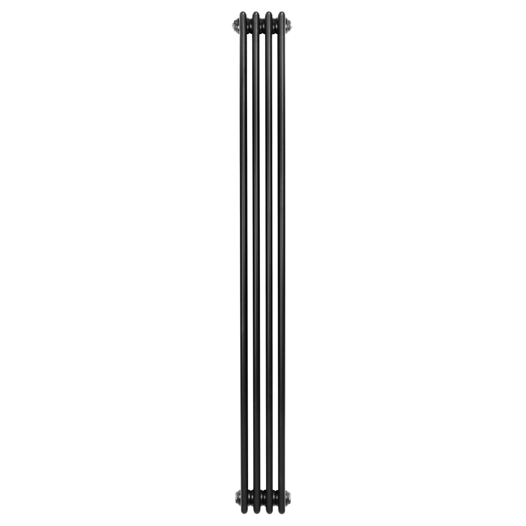 Radiatore Tradizionale 4 Colonne Verticale Riscaldamento Nero 1800x200 mm