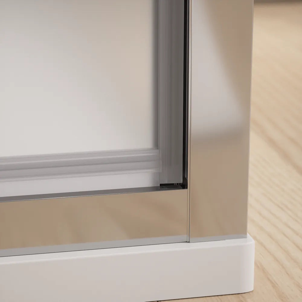 Box doccia cromato 130x80 cm con anta a battente con cerniere da 130cm e parete fissa da 80cm vetro 6mm opaco anticalcare h190 | Lerici