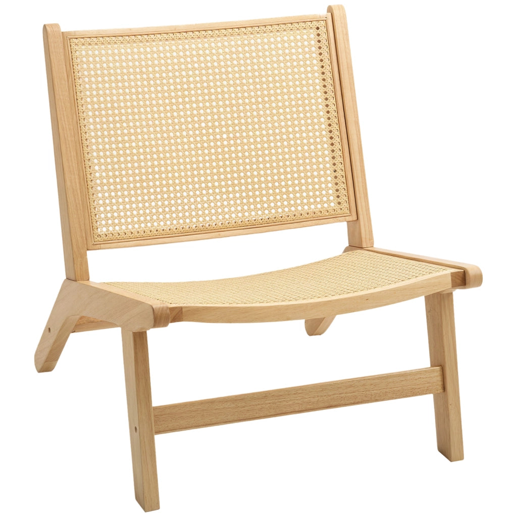 Poltrona in Rattan con Schienale e Seduta Ampia ¨C zephmum ¨C Legno Naturale