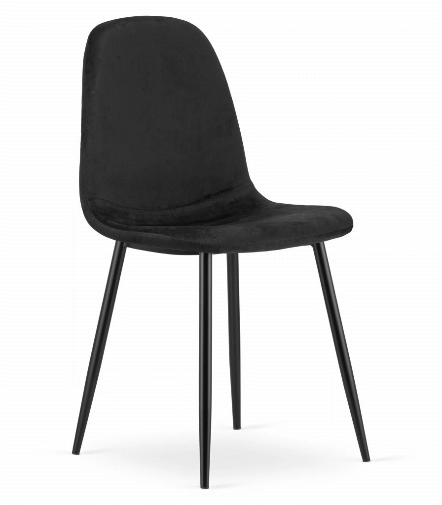 Sedia VALORA COMO - Ergonomica in velluto nero per soggiorno, ufficio, sala da pranzo x 1
