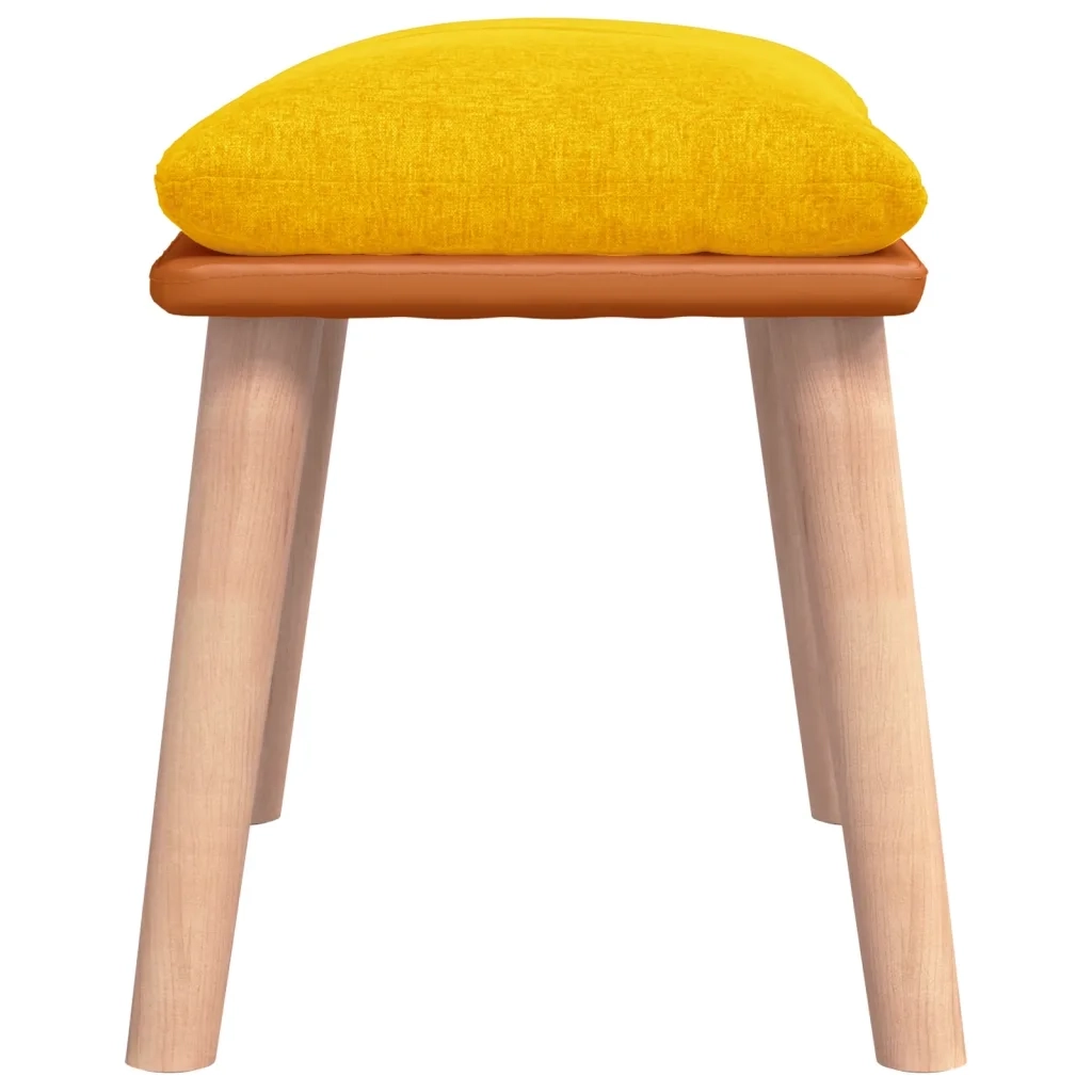 Poggiapiedi Giallo Senape 45x29,5x35 cm in Tessuto e Similpelle 341453