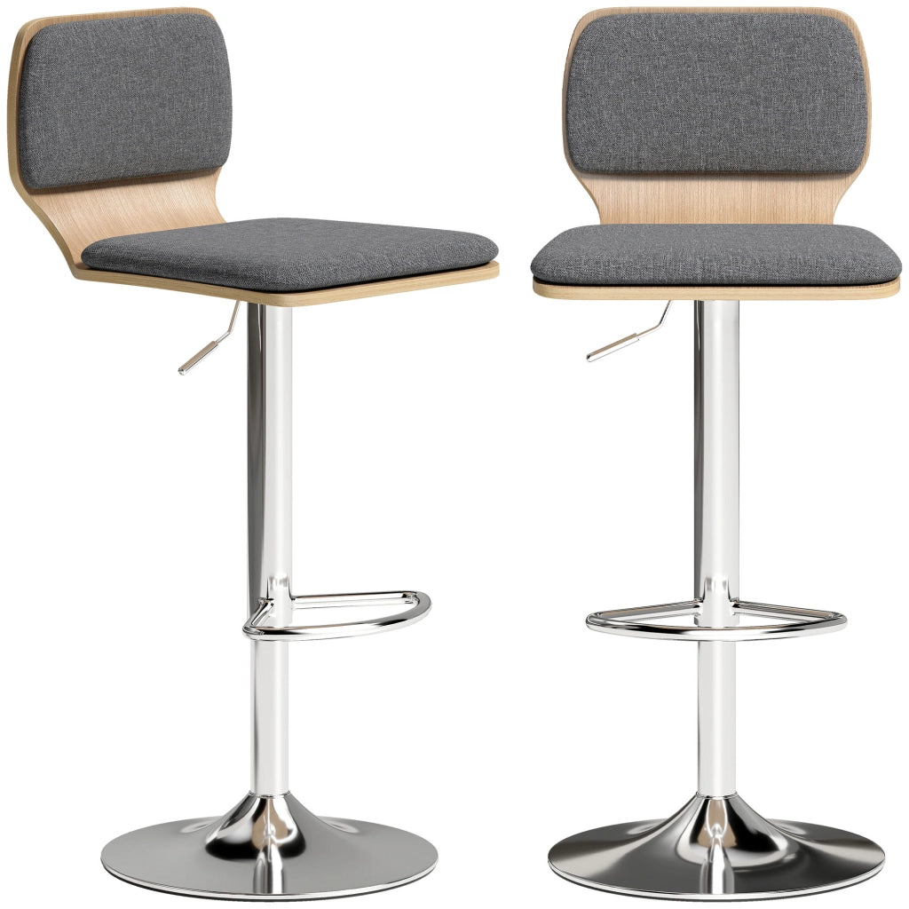 Sgabelli da bar 2 pezzi regolabili ¨C Minimal ¨C grigio 41x47.5x81-102cm