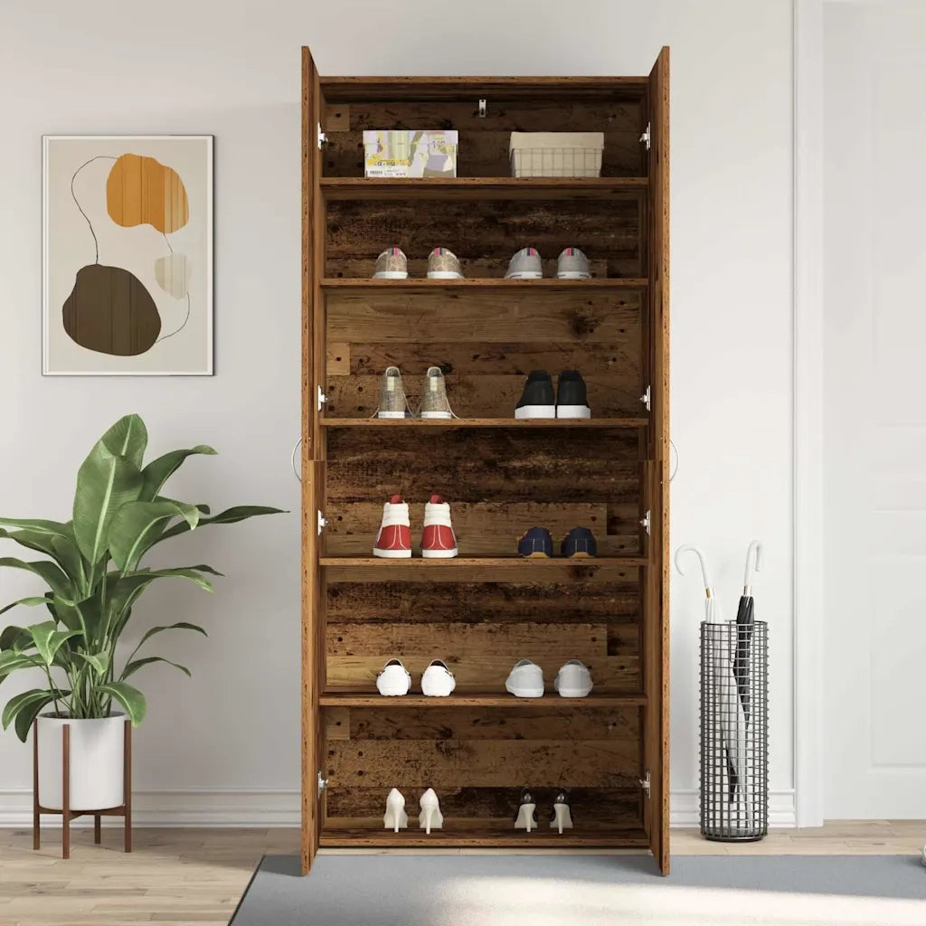 Scarpiera | Mobile per scarpe Marrone 80 x 35.5 x 180 cm Legno multistrato