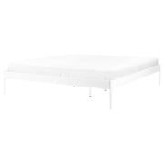 Letto matrimoniale con rete a doghe in metallo bianco 180 x 200 cm stile moderno industriale