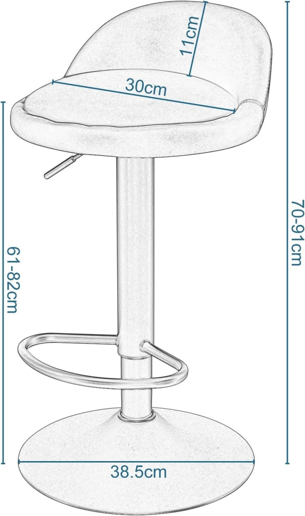 Sgabelli da Cucina in similpelle con Poggiapiedi Sgabelli da Bar Moderni per Bancone Penisola Sedie Alte Girevoli Altezza Seduta Regolabile 61-82cm, Marrone 4 Pezzi 0914BY-4