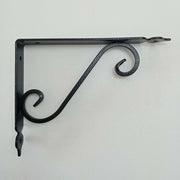 Reggimensola nera da 280x330mm staffa rustica anticata con saetta di rinforzo