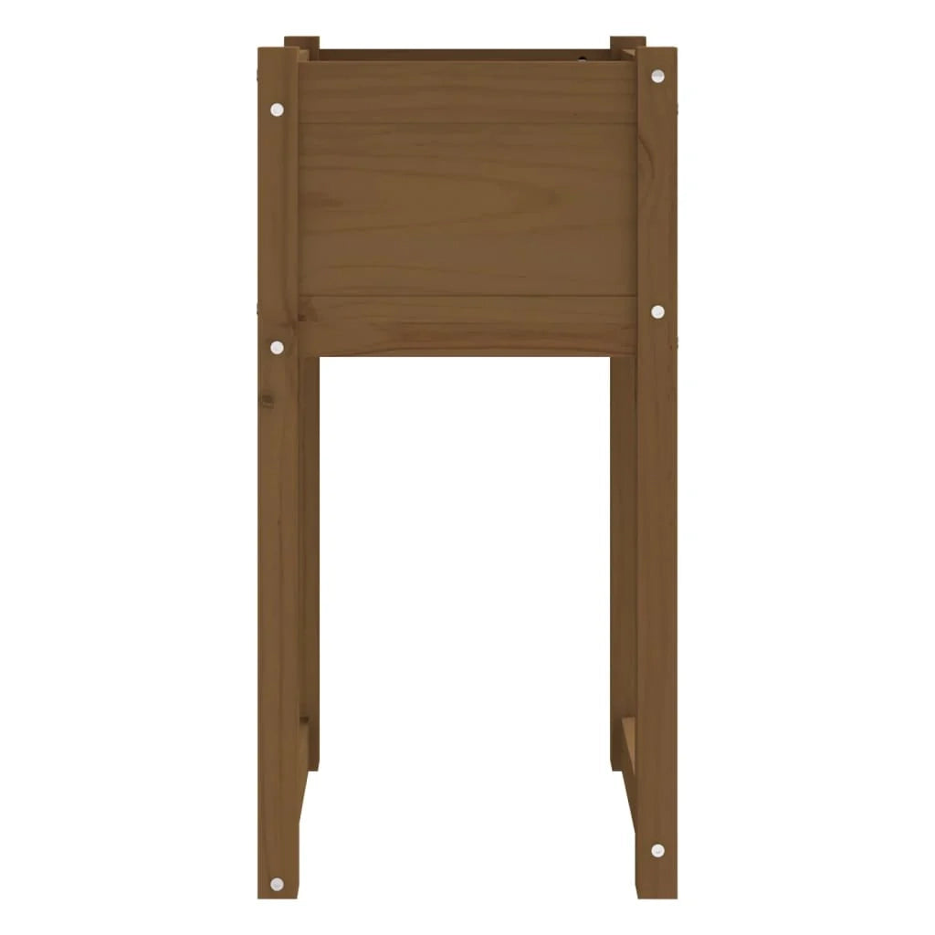 Fioriera rialzata per piante e fiori terrazza giardino 40 x 40 x 81 cm legno massello di pino marrone 02_0037592