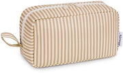 Tas da costura per donna con accessori per trucco piccola, borsa per trucco donna con accessori per trucco piccola, borsa per trucco donna con accessori per trucco grande, borsa per trucco donna con accessori per trucco in tessuto a strisce marrone.