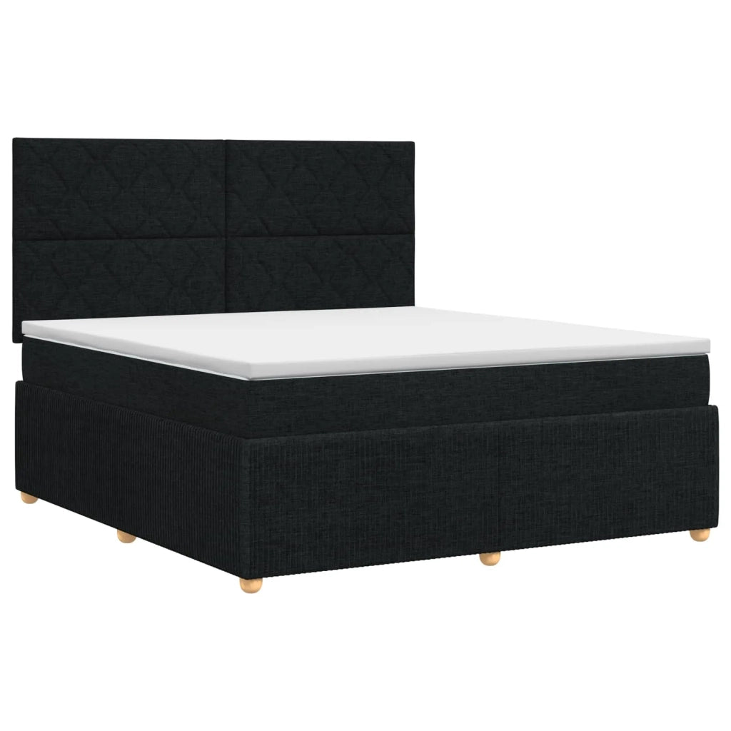 Letto box spring con materasso Nero 140 x 190 cm Tessuto 3454398